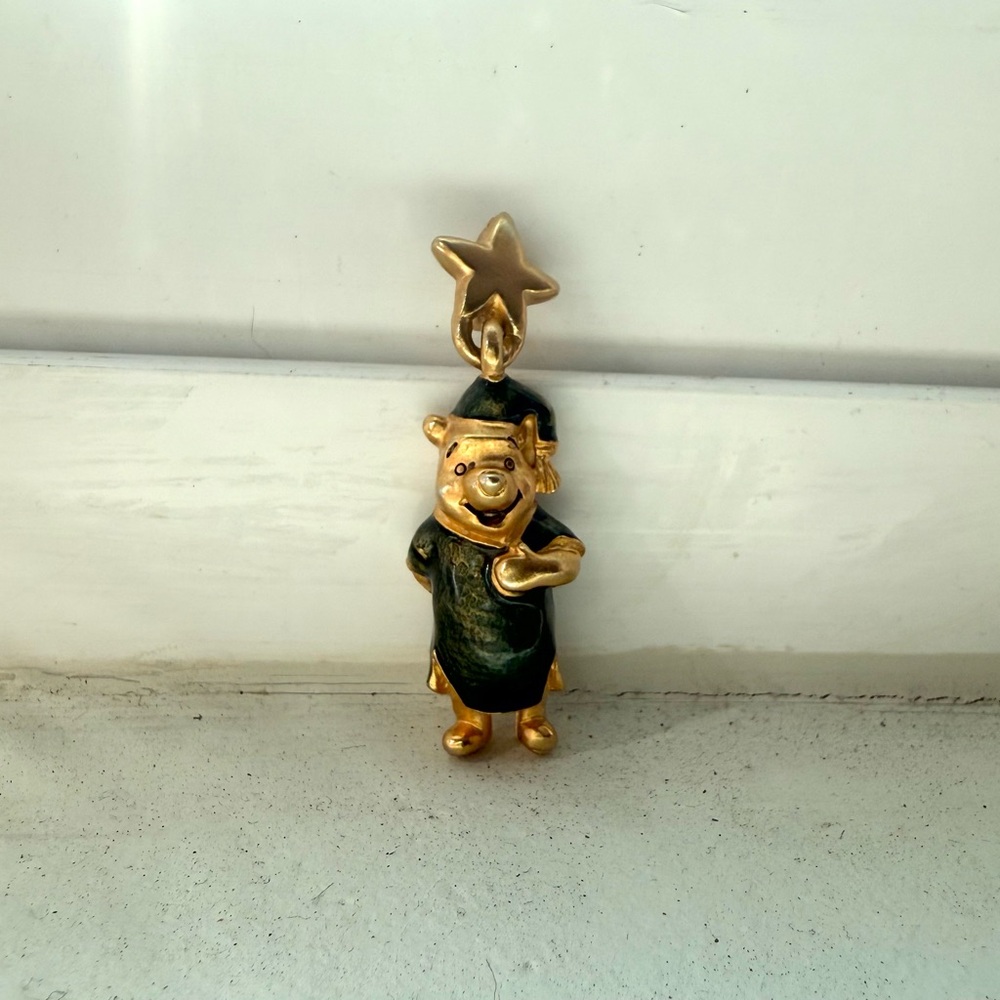 Winnie the Pooh Disney Gold and Green Pendant